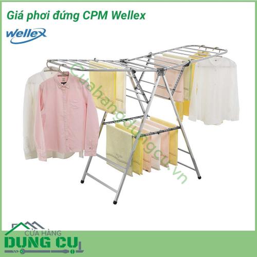 Giàn phơi đứng để sàn Wellex được sản xuất từ chất liệu thép không gỉ và nhựa Polycarbonate bền đẹp, chắc chắn. Vật liệu cứng cáp kết hợp cùng khả năng chịu lực tốt, giúp bạn treo quần áo an toàn, dễ dàng.