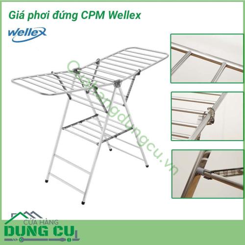 Giàn phơi đứng để sàn Wellex được sản xuất từ chất liệu thép không gỉ và nhựa Polycarbonate bền đẹp, chắc chắn. Vật liệu cứng cáp kết hợp cùng khả năng chịu lực tốt, giúp bạn treo quần áo an toàn, dễ dàng.