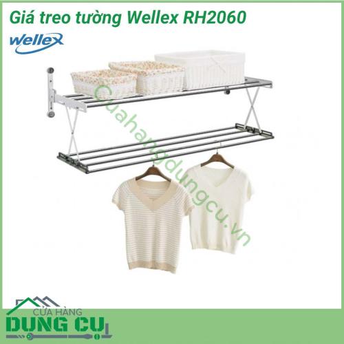 Giá treo tường Wellex RH2060 dễ dàng sử dụng, tiện lợi, tiết kiệm không gian, phù hợp với những không gian không có mái (trần) như phòng tắm, ban công,... tính thẩm mỹ và độ bền cao.