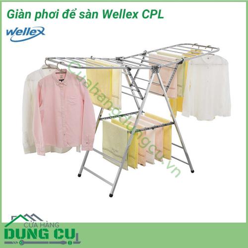 Giá phơi thông minh gấp gọn để sàn Wellex CPL được sản xuất từ chất liệu thép không gỉ và nhựa Polycarbonate bền đẹp, chắc chắn. Vật liệu cứng cáp kết hợp cùng khả năng chịu lực tốt, giúp bạn treo quần áo an toàn, dễ dàng.