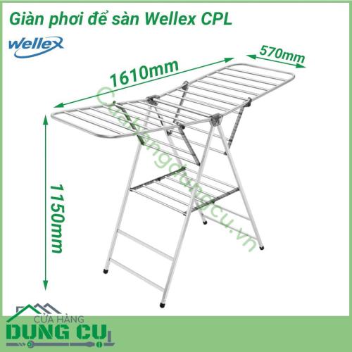 Giá phơi thông minh gấp gọn để sàn Wellex CPL được sản xuất từ chất liệu thép không gỉ và nhựa Polycarbonate bền đẹp, chắc chắn. Vật liệu cứng cáp kết hợp cùng khả năng chịu lực tốt, giúp bạn treo quần áo an toàn, dễ dàng.