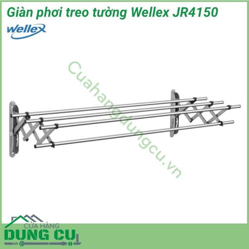 Giá phơi đồ inox co giãn thông minh Wellex JR4150 với thiết kế hiện đại, kích thước nhỏ gọn, có thể gấp lại một cách tiện lợi khi không sử dụng. Wellex JR4150 cho bạn thoải mái để đồ, nhu cầu phơi quần áo trên cao mà không tốn nhiều diện tích.