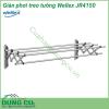 Giá phơi đồ inox co giãn thông minh Wellex JR4150 với thiết kế hiện đại, kích thước nhỏ gọn, có thể gấp lại một cách tiện lợi khi không sử dụng. Wellex JR4150 cho bạn thoải mái để đồ, nhu cầu phơi quần áo trên cao mà không tốn nhiều diện tích.