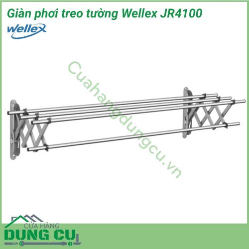 Giàn phơi treo tường Wellex đa năng JR4100 được sản xuất từ chất liệu thép không gỉ bền đẹp, chắc chắn. Vật liệu cứng cáp kết hợp cùng khả năng chịu lực tốt, giúp bạn treo quần áo an toàn, dễ dàng. Thiết kế đa chức năng, sử dụng như kệ, giá phơi và mắc áo