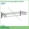 Giàn phơi treo tường Wellex đa năng JR4100 được sản xuất từ chất liệu thép không gỉ bền đẹp, chắc chắn. Vật liệu cứng cáp kết hợp cùng khả năng chịu lực tốt, giúp bạn treo quần áo an toàn, dễ dàng. Thiết kế đa chức năng, sử dụng như kệ, giá phơi và mắc áo