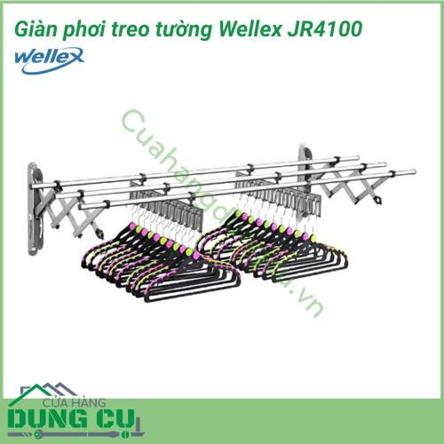 Giàn phơi treo tường Wellex đa năng JR4100 được sản xuất từ chất liệu thép không gỉ bền đẹp, chắc chắn. Vật liệu cứng cáp kết hợp cùng khả năng chịu lực tốt, giúp bạn treo quần áo an toàn, dễ dàng. Thiết kế đa chức năng, sử dụng như kệ, giá phơi và mắc áo