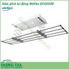 Giàn phơi tự động Wellex DF4200R cho phép nâng tối đa 30kg quần áo nặng chỉ bằng một nút bấm. Xử lý công việc phơi đồ của bạn mà không làm tốn quá nhiều công sức. 