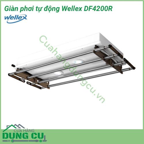 Giàn phơi tự động Wellex DF4200R cho phép nâng tối đa 30kg quần áo nặng chỉ bằng một nút bấm. Xử lý công việc phơi đồ của bạn mà không làm tốn quá nhiều công sức. 