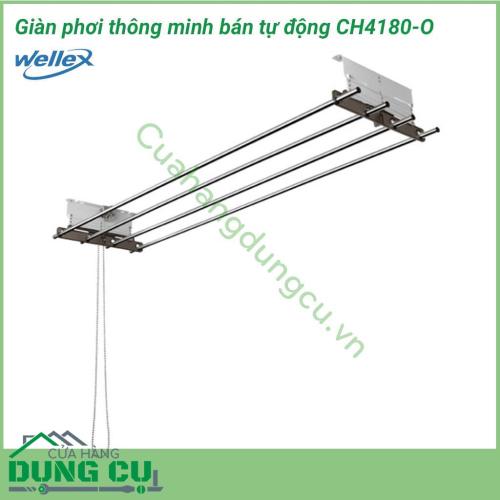 Giàn phơi Wellex bán tự động CH4180-O được làm từ chất liệu thép không gỉ và nhựa polycarbonate bền bỉ, chịu được tác động lực lớn, bền bỉ với môi trường. 