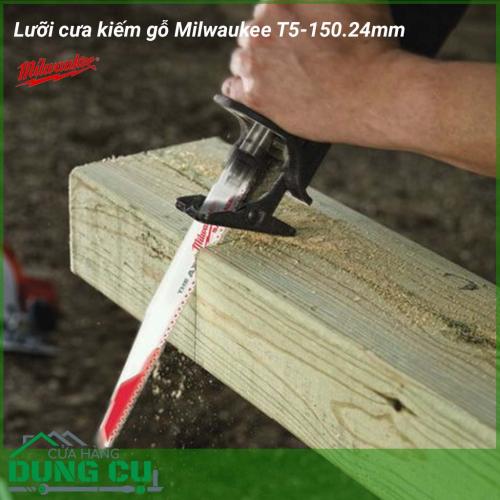 Lưỡi cưa kiếm gỗ T5-150.24mm Milwaukee được làm bằng chất liệu hợp kim thép cứng cáp, không hoen gỉ hay cong vênh, mài mòn trong quá trình làm việc, cho độ bền sử dụng lâu dài theo thời gian.