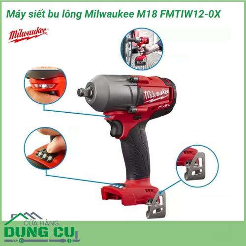 Máy siết bu lông Milwaukee M18 FMTIW12-0X được sử dụng nhiều trong các nhà máy sản xuất hoặc các cửa hàng sửa chữa xe máy, ô tô. Milwaukee M18 FMTIW12-0X có tác dụng dùng để siết, cố định các loại bu lông, ốc. 