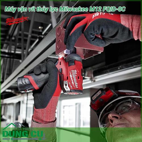 Máy vặn vít thủy lực Milwaukee M12 FQID-0C là dòng sản phẩm cao cấp dùng pin 12V mới nhất của thương hiệu Milwaukee. Đây là sản phẩm chuyên dụng cho công việc sữa chữa, chế tác... chuyên nghiệp, cần di chuyển nhiều hoặc làm việc trên cao