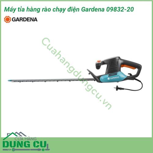 Máy tỉa hàng rào cây cảnh chạy điện Gardena 09832-20 với thiết kế nhỏ gọn bằng chất liệu cao cấp và lưỡi cưa được gia công đặc biệt cho khả năng hoạt động mạnh mẽ, sắc bén, tạo độ rắn chắc và độ bền tuyệt đối cho sản phẩm.