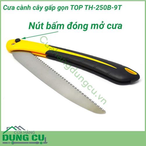 Cưa cành cầm tay gấp gọn TOP TH-250B-9T là loại cưa chuyên dụng để cưa cành cây, cưa ván gỗ. Thiết kế gọn, nhẹ, lưỡi cưa sắc bén, đảm bảo an toàn cho người dùng