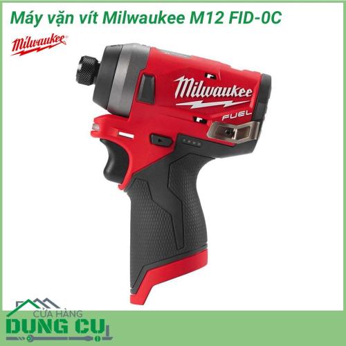 Máy vặn vít Milwaukee M12 FID-0C nhỏ gọn, sử dụng mô tơ từ, tốc độ lớn vận hành êm ít gây ồn. Tốc độ không tải tối đa 33,000 vòng/phút với 4 chế độ giúp bạn thực hiện nhiều công việc nhanh chóng giúp tiết kiệm công sức và thời gian cho người sử dụng.  