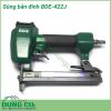 Súng bắn đinh BDE-422J là dòng sản phẩm với nhiều ưu điểm như khối lượng nhẹ, tính linh hoạt cao; tay cầm cao su vững chắc; chất liệu kim loại cứng bền; rãnh đặt đinh dễ đóng mở; độ sâu bắn đinh có thể điều chỉnh dễ dàng.