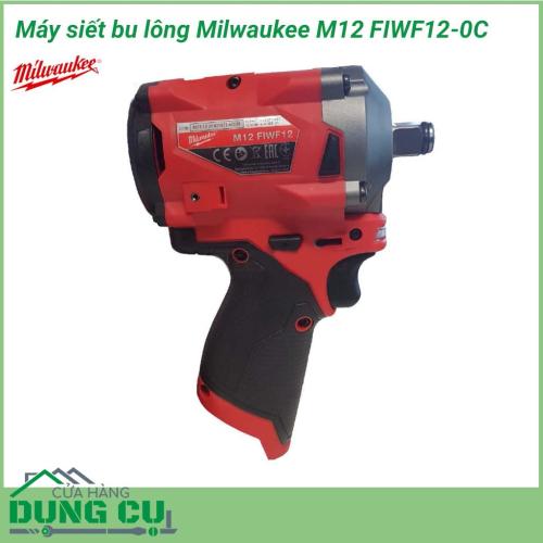 Máy siết bu lông Milwaukee M12 FIWF12-0C có thể loại bỏ ngay cả các bu-lông, ốc vít cứng đầu nhất nên được rất nhiều chuyên gia, thợ lành nghề thích và lựa chọn. là sự lựa chọn tuyệt vời cho những thợ sửa chữa ô tô cơ giới, đảm bảo sự nhanh chóng, an toàn