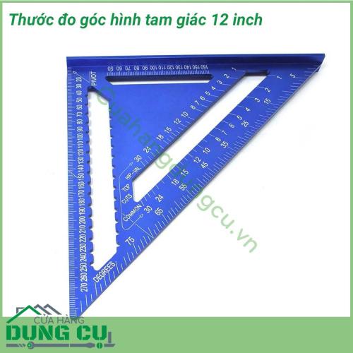 Thước đo góc tam giác 12 inch xanh dương được làm từ hợp kim nhôm chắc chắn, độ cứng cao, dẻo dai, không dễ han gỉ. Thước đo là dụng cụ hữu ích không thể thiếu dành cho thợ mộc.