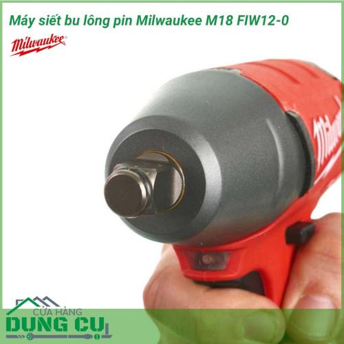 Máy siết bu lông Milwaukee M18 FIW12-0 chuyên nghiệp sở hữu lực xoắn 300Nm đầy mạnh mẽ, động cơ không chổi than, tốc độ không tải tối đa 2.500 vòng/phút, lực đập 3.100 lần/phút, giúp tối ưu nhất trong việc vặn, siết, cố định ốc nhanh chóng và hiệu quả.