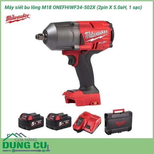 Máy siết bu lông Milwaukee M18 ONEFHIWF34-502X Trọn Bộ được trang bị tốc độ không tải 1.800 vòng/phút, lực đập 2.400 lần/phút cung cấp khả năng hoạt động mạnh mẽ, tối ưu nhất trong việc vặn, siết, cố định những con ốc được nhanh chóng và hiệu quả.