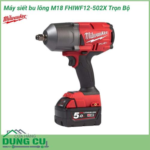 Máy siết bu lông Milwaukee M18 FHIWF12-502X Trọn Bộ có tác dụng dùng để siết, cố định các loại bu lông, ốc. Đây là một thiết bị không thể thiếu trong mọi quy trình sản xuất và sửa chữa thiết bị, giúp công việc hoàn thành nhanh chóng và chính xác.