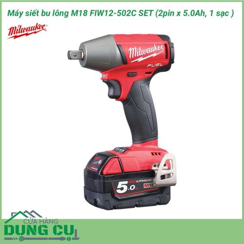 Máy siết bu lông Milwaukee M18 FIW12-502C trọn bộ (2pin x 5.0Ah, 1 sạc) chuyên nghiệp sở hữu lực xoắn 300Nm đầy mạnh mẽ giúp việc hoàn thành công việc được trở nên dễ dàng hơn, dù phải thực thi trong các điều kiện không được thuận lợi.