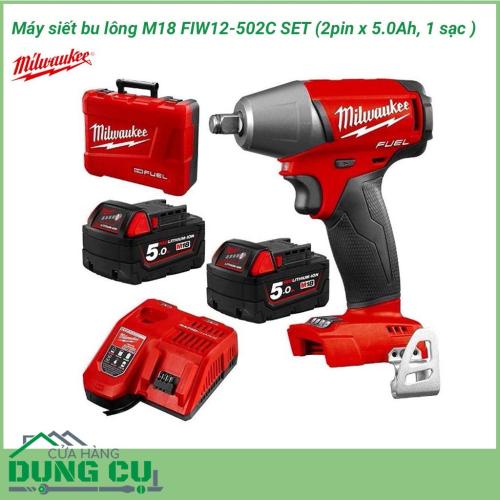 Máy siết bu lông Milwaukee M18 FIW12-502C trọn bộ (2pin x 5.0Ah, 1 sạc) chuyên nghiệp sở hữu lực xoắn 300Nm đầy mạnh mẽ giúp việc hoàn thành công việc được trở nên dễ dàng hơn, dù phải thực thi trong các điều kiện không được thuận lợi.