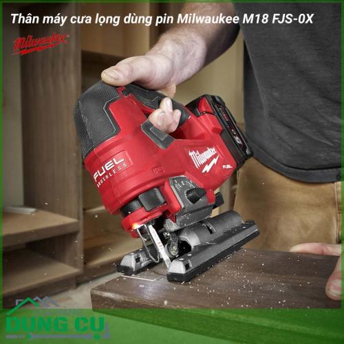 Thân máy cưa lọng dùng pin Milwaukee M18 FJS-0X dụng cụ quen thuộc đối với thợ làm mộc. Milwaukee M18 FJS-0X với tốc độ lưỡi cắt và độ chính xác, để mang đến những đường cắt chất lượng trong nhiều loại vật liệu và ứng dụng.