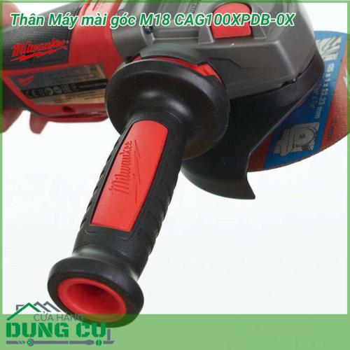 Thân máy mài góc Milwaukee M18 CAG100XPDB-0X động cơ không chổi than mạnh mẽ cung cấp các nguồn năng lượng cần thiết giúp việc mài hoặc cắt nguyên vật liệu được diễn ra một cách nhanh chóng và hiệu quả. 