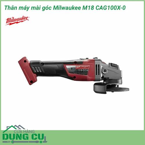 Thân máy mài góc Milwaukee M18 CAG100X-0 động cơ hiện đại cung cấp sức mạnh bền bỉ giúp tạo ra các năng lượng duy trì tối đa để hoàn thành các ứng dụng làm nhẵn bề mặt, mài và cắt một cách dễ dàng nhất.