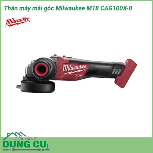 Thân máy mài góc Milwaukee M18 CAG100X-0 động cơ hiện đại cung cấp sức mạnh bền bỉ giúp tạo ra các năng lượng duy trì tối đa để hoàn thành các ứng dụng làm nhẵn bề mặt, mài và cắt một cách dễ dàng nhất.