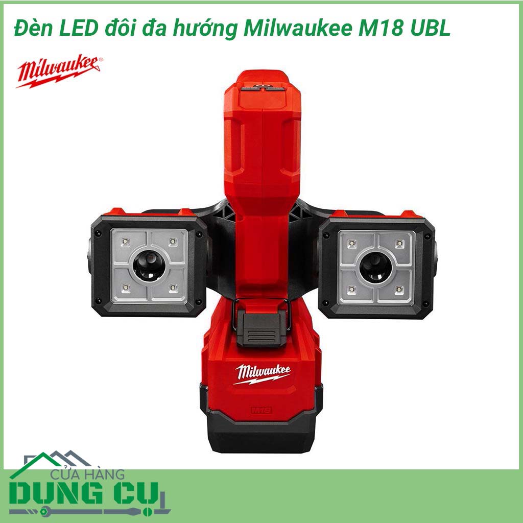 Đèn led đôi đa hướng Milwaukee M18 UBL-0 với thiết kế đa chức năng như vậy giúp người dùng có thể sử dụng quay chiếu sáng nhiều hướng khác nhau. Đèn sử dụng cơ chế chiếu sáng đa điểm giúp mang lại những nguồn ánh sáng tự nhiên cho người lao động