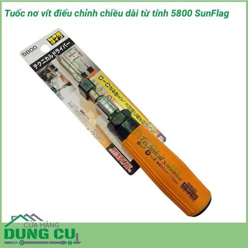 Tuốc nơ vít điều chỉnh chiều dài từ tính 5800 SUNFLAG sử dụng để vặn ốc vít bake (4 cạnh). Tuốc nơ vít được ứng dụng rộng trong ngành điện - điện tử- viễn thông, nội thất, xây dựng, bảo dưỡng lắp ráp thiết bị công nghiệp...