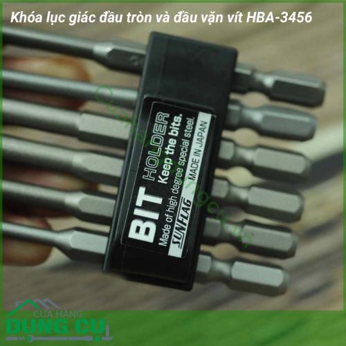 Khóa lục giác đầu tròn và đầu vặn vít SUNFLAG HBA-3456 sử dụng để bắt bu lông lục giác chìm, vít lục giác chìm, ốc lục giác chìm. Sản phẩm được ứng dụng trong ngành xây dựng, ngành nội thất, bảo dưỡng máy móc, thiết bị...