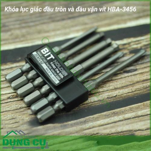 Khóa lục giác đầu tròn và đầu vặn vít SUNFLAG HBA-3456 sử dụng để bắt bu lông lục giác chìm, vít lục giác chìm, ốc lục giác chìm. Sản phẩm được ứng dụng trong ngành xây dựng, ngành nội thất, bảo dưỡng máy móc, thiết bị...