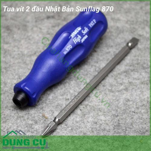 Tua vít 2 đầu PH2/SL6x135mm Sunflag 870 sử dụng để siết hoặc mở các con vít. Được dùng rộng rãi trong công nghiệp như ngành điện-điện tử- viễn thông, điện lạnh, ô tô...cũng như trong dân dụng.