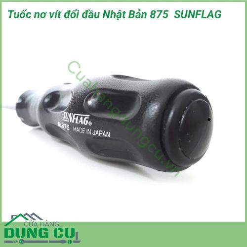 Tuốc nơ vít đổi đầu Nhật Bản SUNFLAG 875 sử dụng để bảo tháo mở các ổ điện rời, ổ điện âm tường, công tắc đèn, các thiết bị điện trong gia đình. trì máy tính để bàn, máy tính xách tay, điện thoại, các thiết bị điện tử nhỏ.