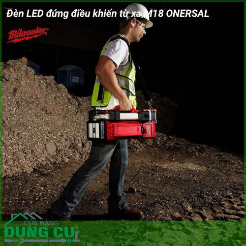 Đèn led đứng điều khiển từ xa Milwaukee M18 ONERSAL thiết bị được sử dụng phổ biến tại công trường, nhà máy, xí nghiệp,...Milwaukee M18 ONERSAL có hệ thống One Key cho phép người dùng theo dõi, tùy chỉnh và thiết lập thời gian hoạt động từ xa.