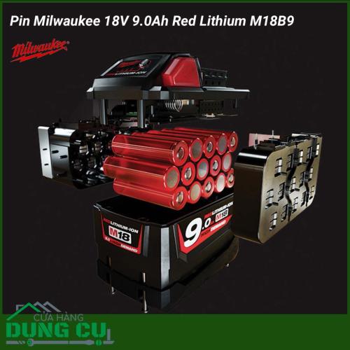 Pin Milwaukee 18V 9.0Ah Red Lithium M18B9 mang lại hiệu suất tốt nhất trong bất kỳ điều kiện thi công dù là khắc nghiệt nhất, kể cả phải sử dụng ở nhiệt độ cao hoặc thấp tới -20 ° C. Thiết kế thông minh cho phép tản nhiệt tốt hơn trong quá trình hoạt động