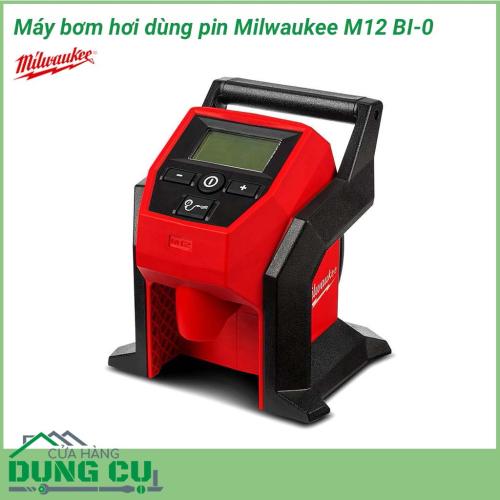 Máy bơm hơi dùng pin Milwaukee M12 BI-0 thiết kế hiện đại cho tính linh hoạt cao cho phép mang theo dễ dàng ở bất cứ đâu, động cơ hiệu quả cao cung cấp một áp suất mạnh mẽ giúp bơm lốp trong thời gian ngắn.