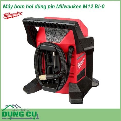 Máy bơm hơi dùng pin Milwaukee M12 BI-0 thiết kế hiện đại cho tính linh hoạt cao cho phép mang theo dễ dàng ở bất cứ đâu, động cơ hiệu quả cao cung cấp một áp suất mạnh mẽ giúp bơm lốp trong thời gian ngắn.