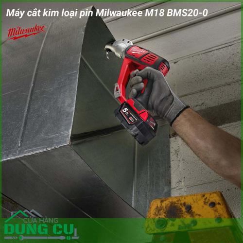 Máy cắt kim loại Milwaukee M18 BMS20-0 cắt chính xác với độ sâu tối đa trên các nguyên vật liệu một cách dễ dàng. Kiểm soát hoàn toàn trong suốt quá trình sử dung với thiết kế công thái học cho sự thoải mái nhất khi vận hành