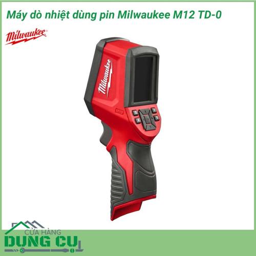 Máy dò nhiệt dùng pin Milwaukee M12 TD-0 thiết bị đo nhiệt độ bằng hồng ngoại, công cụ hỗ trợ đắc lực cho các nhành: sản xuất, y tế…Với nhiều ưu điểm và sự tiện dụng, máy dò nhiệt độ là công cụ không thể thiếu đối với thợ bảo trì máy móc, thợ điện..