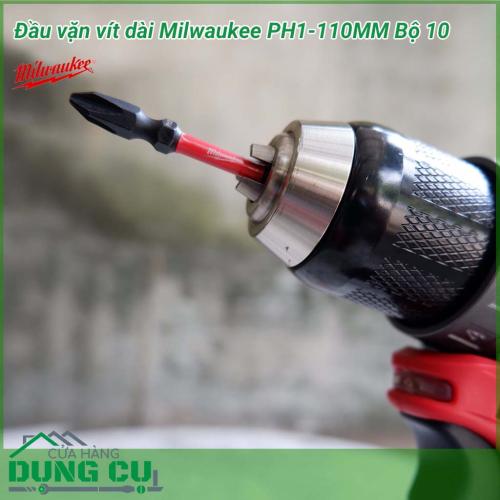 Bộ 10 mũi bắt vít dài Milwaukee PH1-110MM được làm bằng chất liệu hợp kim thép cứng cáp, không hoen gỉ hay cong vênh, mài mòn trong quá trình làm việc, cho độ bền sử dụng lâu dài theo thời gian. 