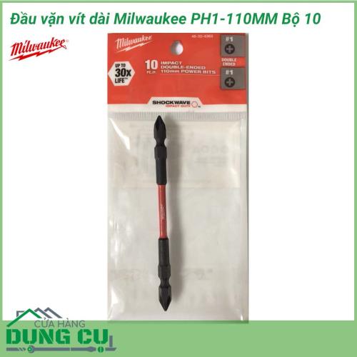 Bộ 10 mũi bắt vít dài Milwaukee PH1-110MM được làm bằng chất liệu hợp kim thép cứng cáp, không hoen gỉ hay cong vênh, mài mòn trong quá trình làm việc, cho độ bền sử dụng lâu dài theo thời gian. 