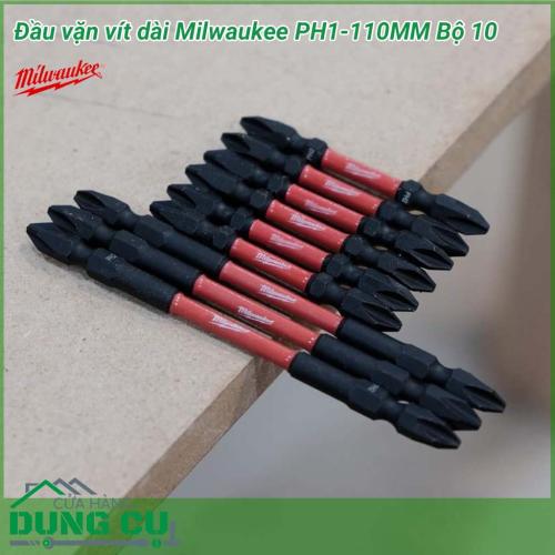 Bộ 10 mũi bắt vít dài Milwaukee PH1-110MM được làm bằng chất liệu hợp kim thép cứng cáp, không hoen gỉ hay cong vênh, mài mòn trong quá trình làm việc, cho độ bền sử dụng lâu dài theo thời gian. 