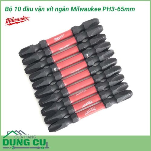 Bộ 10 mũi vít ngắn 2 đầu Milwaukee PH3-65mm được làm bằng chất liệu hợp kim thép cứng cáp, không hoen gỉ hay cong vênh, mài mòn trong quá trình làm việc, cho độ bền sử dụng lâu dài theo thời gian.