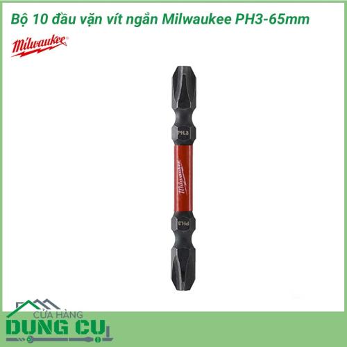 Bộ 10 mũi vít ngắn 2 đầu Milwaukee PH3-65mm được làm bằng chất liệu hợp kim thép cứng cáp, không hoen gỉ hay cong vênh, mài mòn trong quá trình làm việc, cho độ bền sử dụng lâu dài theo thời gian.