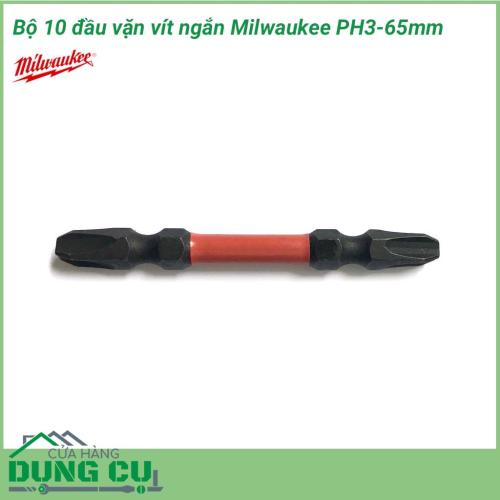 Bộ 10 mũi vít ngắn 2 đầu Milwaukee PH3-65mm được làm bằng chất liệu hợp kim thép cứng cáp, không hoen gỉ hay cong vênh, mài mòn trong quá trình làm việc, cho độ bền sử dụng lâu dài theo thời gian.