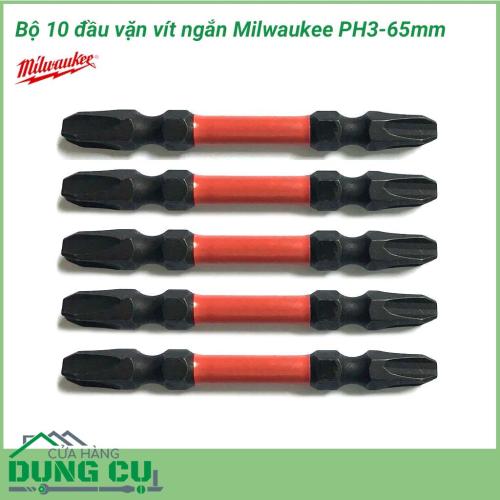 Bộ 10 mũi vít ngắn 2 đầu Milwaukee PH3-65mm được làm bằng chất liệu hợp kim thép cứng cáp, không hoen gỉ hay cong vênh, mài mòn trong quá trình làm việc, cho độ bền sử dụng lâu dài theo thời gian.